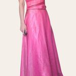 90s/y2k two piece vintage barbie pink shimmery chiffon prom dress Photo 2