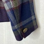 Rena Rowan  for Saville VINTAGE Blue Purple Plaid Wool Blazer‎ Jacket Size 4 Photo 3