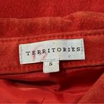 Territories Vintage Womens Size S Red Suede Leather Trucker Snap Up Shirt Jacket Photo 5