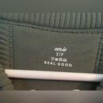 Aerie  Superchill Cropped Ribbed Army Green Seamless High Neck Bra Top; size S Photo 1