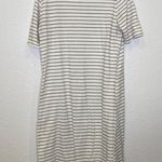Roolee Women’s Black & White Striped Midi T-Shirt Dress Casual Sz M Cotton Photo 5