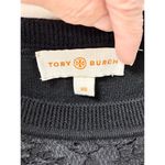 Tory Burch  Dina Merino Wool Long Sleeve Lace Sweater Black Women's Size XS Photo 3