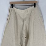 Faeriesty‎ Wide Leg High Rise Beige Linen Blend Side Zip Pants Size 2X Tan Photo 8