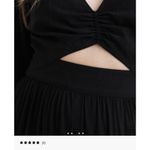 Madewell  Black Midi Dress Long Sleeve Size 12 Cutout Waist Tiered Skirt Photo 6