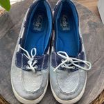 Keds Women’s ortholite slip on boat loafers shoes Blue white striped Nautical 8 Photo 1