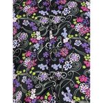Sag Harbor Black Purple Floral Short Sleeve Button Up Midi Skirt Set PXL Photo 1