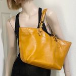 Coach Authentic  Z23984 Carly Tote Genuine Leather Tote Shoulder Bag in Mustard Photo 1