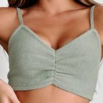 Mable Elegant Sage Olive Green Crop Knit Sweater Top Size M/L Size M Photo 0