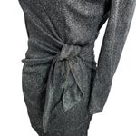Yumi Kim Silver Metallic Shimmer Wrap Dress Small New Photo 2