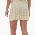 Ganni Gingham Check-Print Ruffled Mini Dress Beige Yellow Women's Size 40 US 8 Photo 1