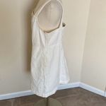 Madewell Denim Square-Neck Sleeveless Mini Dress in Tile White Size 14 NWT Butto Photo 5