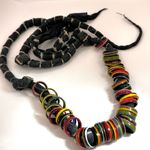 Colorful rings on fabric Indian necklace Photo 3