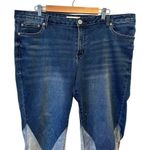 Eloquii  Two Tone Raw Step Up Hem Jeans Photo 3