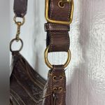 Coach Chelsea Lace Duffle Crossbody Dark Brown Grommet Leather Bag Photo 7