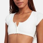 frankie's bikinis James White Ribbed Swim Top Photo 1