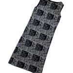 Vintage 60s Goldworm knit abstract print black and silver dress Size M Photo 6