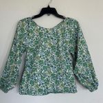 J.Crew  Tie back Stretch Cotton Poplin Blouse In Fete Floral Size 2  Photo 2