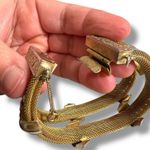 Vintage Hobe Victorian Style Bracelet Gold Mesh Rhinestone Statement Jewelry Photo 5