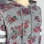Almost Famous Women's Floral Print Long Sleeve Hooded Sweatshirt Gray Size M Photo 4