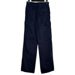 ZARA  High Rise Utility Flare Full Length 100% Cotton Jean Patch Pockets 0 Black Photo 11