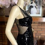 BCBGMAXAZRIA  BLACK SEQUIN & MESH EXPOSED BACK BODY CON COCKTAIL DRESS NWT (M) Photo 7