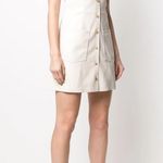 Nanushka Menphi Vegan Leather Buttoned Mini Dress, Size S, EXCELLENT Retail $495 Tan Photo 1
