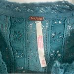 Free People NWT Wrapped In A Dream Embroidered Blouse North Sea Teal XS Photo 6