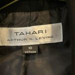 T Tahari  Women's Black Blazer Shawl‎ Collar Contrast Trim Long Sleeve size 10 Photo 6