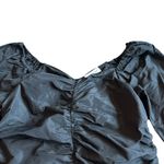 Something Navy Black Ruched Puff Sleeve Shirt Top 3/4 Sleeve Blouse Size XXL 2XL Photo 1