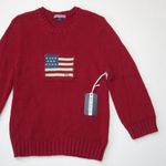 NWT Polo Jeans Co Ralph Lauren American Flag Cotton Crewneck in Red Sweater L Size L Photo 1
