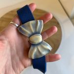 Blue Vintage 1970s Bow Strap Style Belt Size Large Photo 6