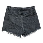 Womens Blue B Collection Studded Raw Hem Black Wash Jean Shorts Photo 3