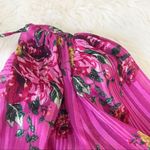 WAYF  Pink Floral Long Sleeve‎ Mini Dress Cocktail Party Low Back Satin XS New Photo 4