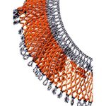 Kenya’s Artisans Saina Collar Orange & Blue Beaded Bib Statement Necklace Photo 3