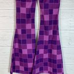American Bazi purple checkered flare pants size Small Photo 5