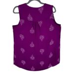Alfani  Purple White Patterned Faux Wrap Split Neck Sleeveless Blouse Size M Photo 1