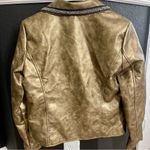 Baccini NWT  Women's Biker Leather Jacket Coat Rose Gold Metallic Size: Small Photo 7