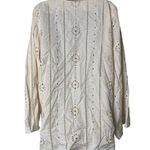 JUAN DE DIOS Lisa Cotton Eyelet Maxi Shirt in Beige Cream sz S Photo 7