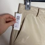 Babaton Aritzia Adrian faux leather high waisted shorts in sand white size 12 Photo 5