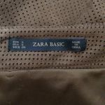 ZARA Faux Suede Lasercut Pleated Mini Skirt Photo 3