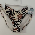Shade & Shore  Black and Brown Leaf Print Bikini Bottom Photo 0