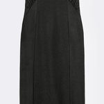 ZARA NWT ruched bust linen cutout black midi dress Photo 0