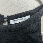 ZARA  black tweed halter top with fringe hem women's size small Photo 7