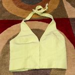 ZARA Linen Blend Lime Green Y2K Style Halter Tank Top Cropped Women’s US Size XS Photo 0