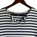 Karen Scott Women T-shirt Dress Navy Striped M Blue White Casual Preppy Coastal Photo 8