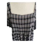 Davi & Dani NWOT--WOMENS PLAID SMOCKED BABYDOLL TOP-SIZE 3X Adorable black, brown and white smocked babydoll top, short puff sleeves, super lightweight, 100% rayon Measurements: Bust: armpit to armpit 19-26 inches  Length: shoulder seam to bottom 29 inches  Photo 2