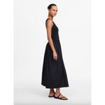 Madewell  Mixed Poplin Scoopneck Maxi Dress Cotton A Line Minimalist Black XS NWT Photo 2