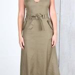 A.L.C. Frank olive strappy back wrap linen blend midi dress Photo 1