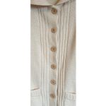 Cream Shawl Collar Knit Cardigan Sweater Longline Button Front Pockets Large/XL Photo 1