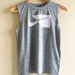 Nike Dri-FIT Standard Fit Womens Logo Graphic Muscle Tee- Gray Size M Tank Top Photo 0